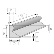 Bordure CITYPROTECT - Type GSS - 50cm - Gris lisse 